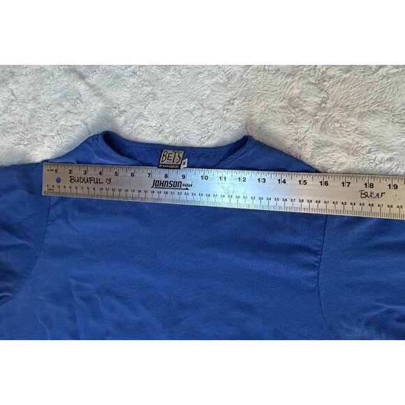 Bets by Canvasbacks Drop Shoulder Tencel Top Womens Medium Blue Relaxed Fit - Picture 4 of 8